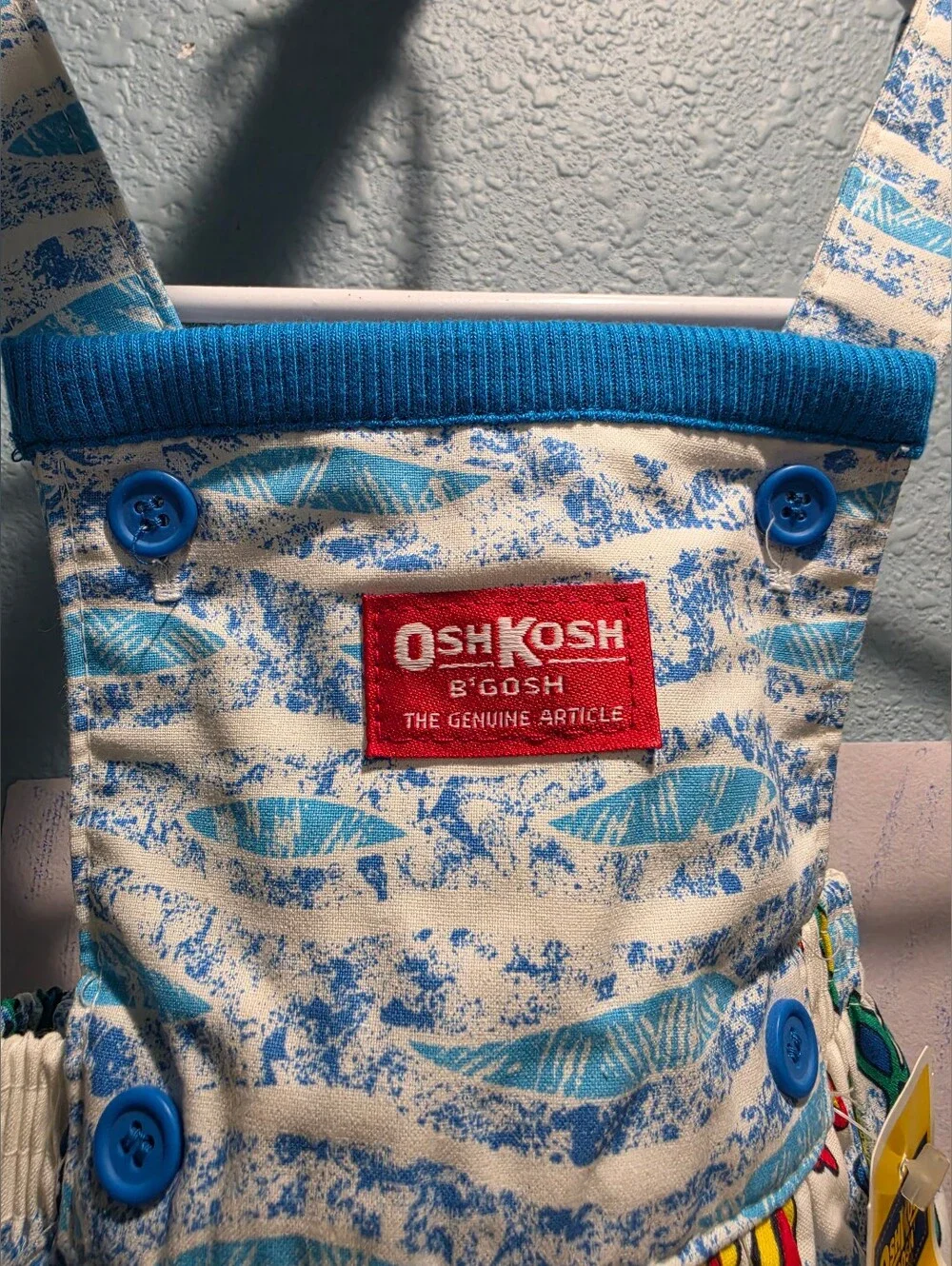 Nwt Vintage New With Tags Osh Kosh B'gosh Primary Fish Overalls 12 Month Usa